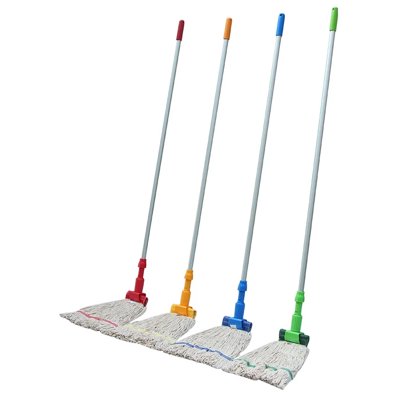 Professional hotel restaurant janitorial supplies industrial plastic clip looped end kentucky cotton wet floor mop