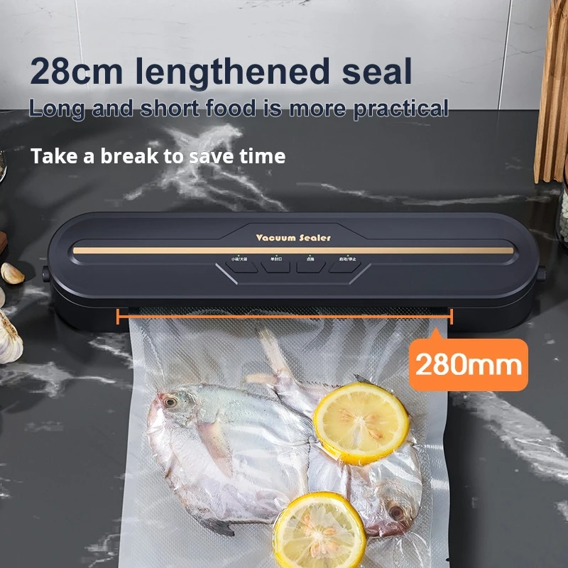 28cm Electric Outdoor Vacuum Sealer Large Sized Simple Interface 60 kPa Suction 2 Modes Extended 28cm Seal Made of Plastic