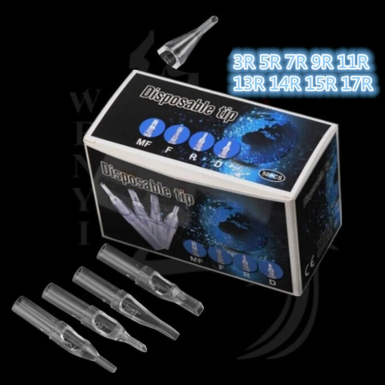 Оптовая продажа, высококачественные одноразовые тату-наконечники, блистерная упаковка, иглы и наконечники для тату-машинки, прозрачный наконечник для татуировки