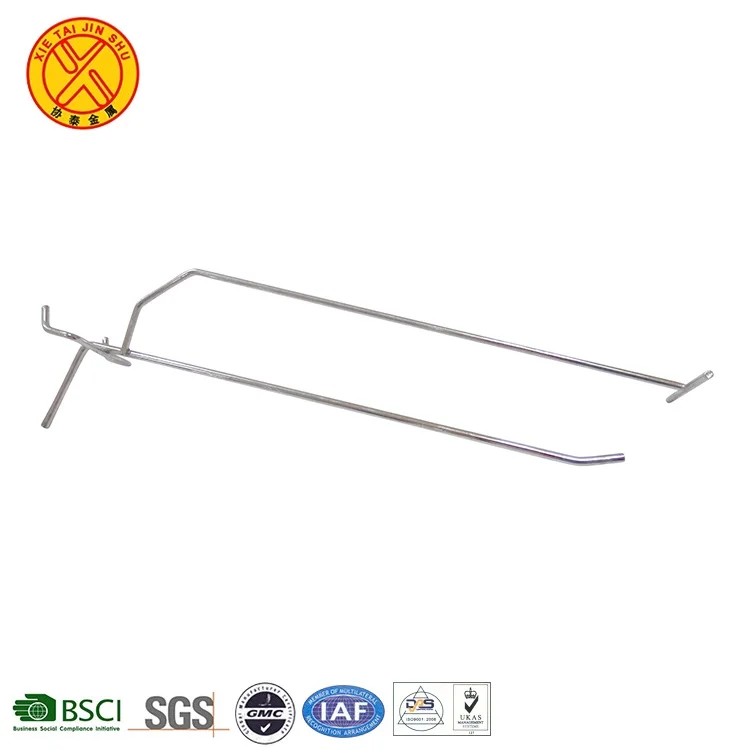 Special Design Stainless Steel Metal Double Line Slatwall Chrome Plating Hooks