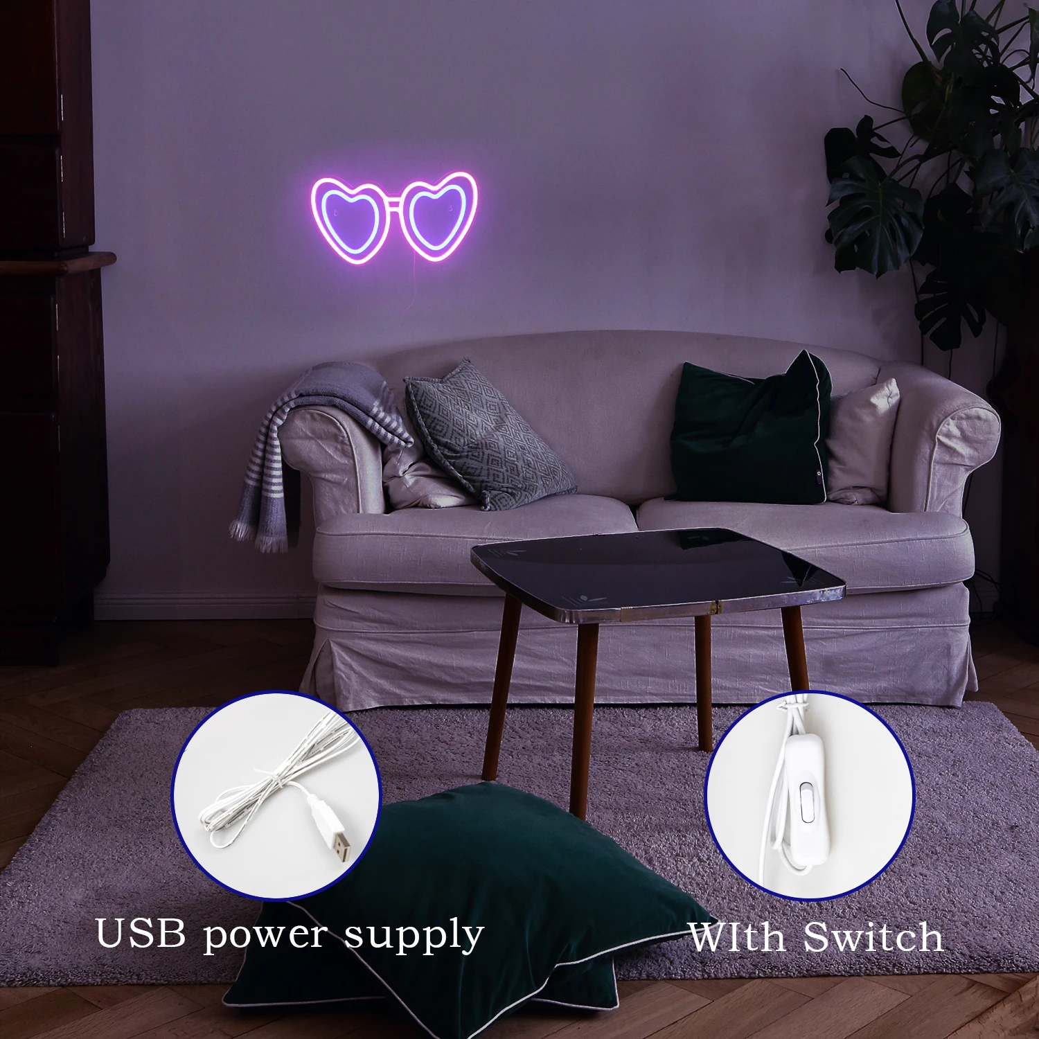 Wanxing Birthday Neon custom sunglasses LED Neon party, sweet birthday gift