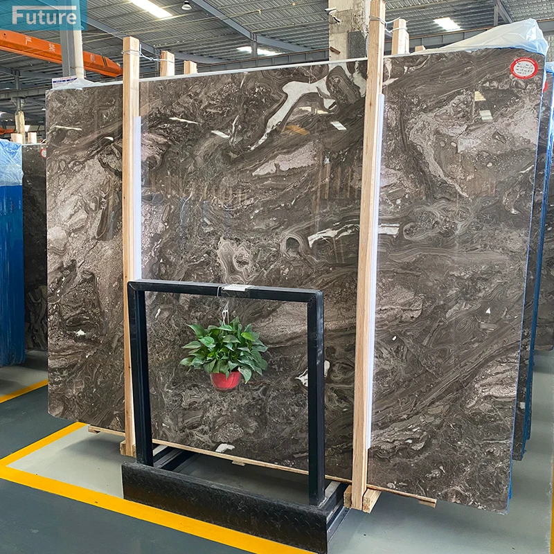 Future Stone Wholesale High Quality Calacatta Venetian Brown Floor Wall Tile Natural Marble