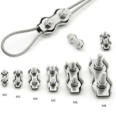 Hot Sale Grade 304/316 Stainless Steel Duplex Wire Rope Clips 2mm-10mm