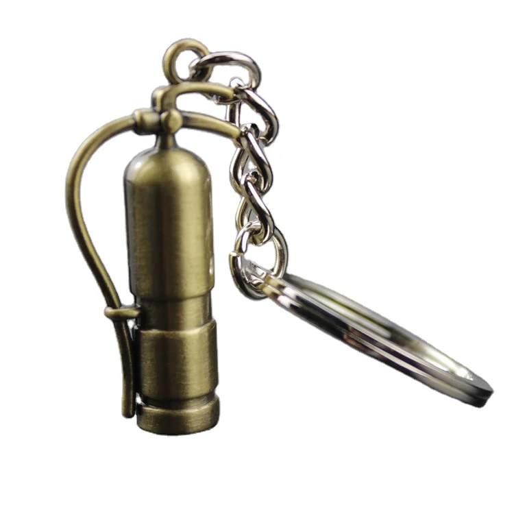 Shining Fashion Fire Extinguisher Metal Keychain Stylish Key Holder with Practical Function
