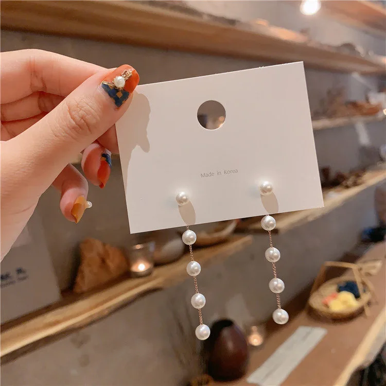 Trend Simulation Long Earrings Pearl Gold Hoop Earrings Fashion Earrings For Women And Girl