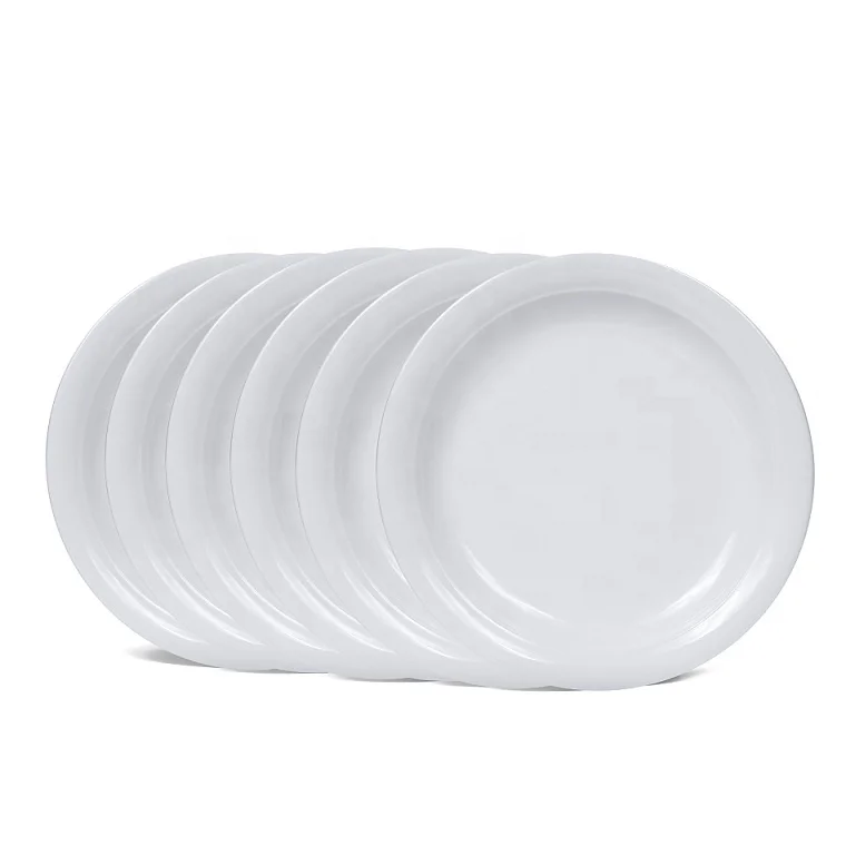 Wholesale Custom Dinnerware Unbreakable White Round Dishes Sets 100% Melamine Deep Soup Plates