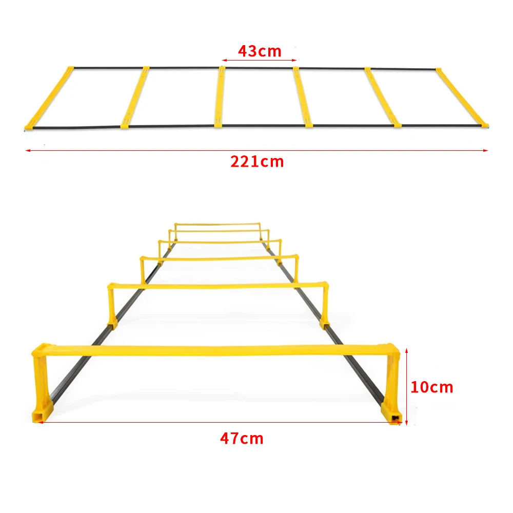 MELORS New Multifunction 2in1 Sports Soccer Training Foldable Speed Ladder Agility Elevation Ladder