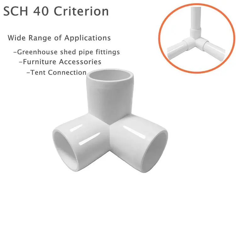 3 Way Pvc Elbowtee Pvc Fittings 1 Inch Pvc Pipe, Sch 40, White 1 Inch Pvc Elbow Fittings Pvc Pipe Connectors For Furniture