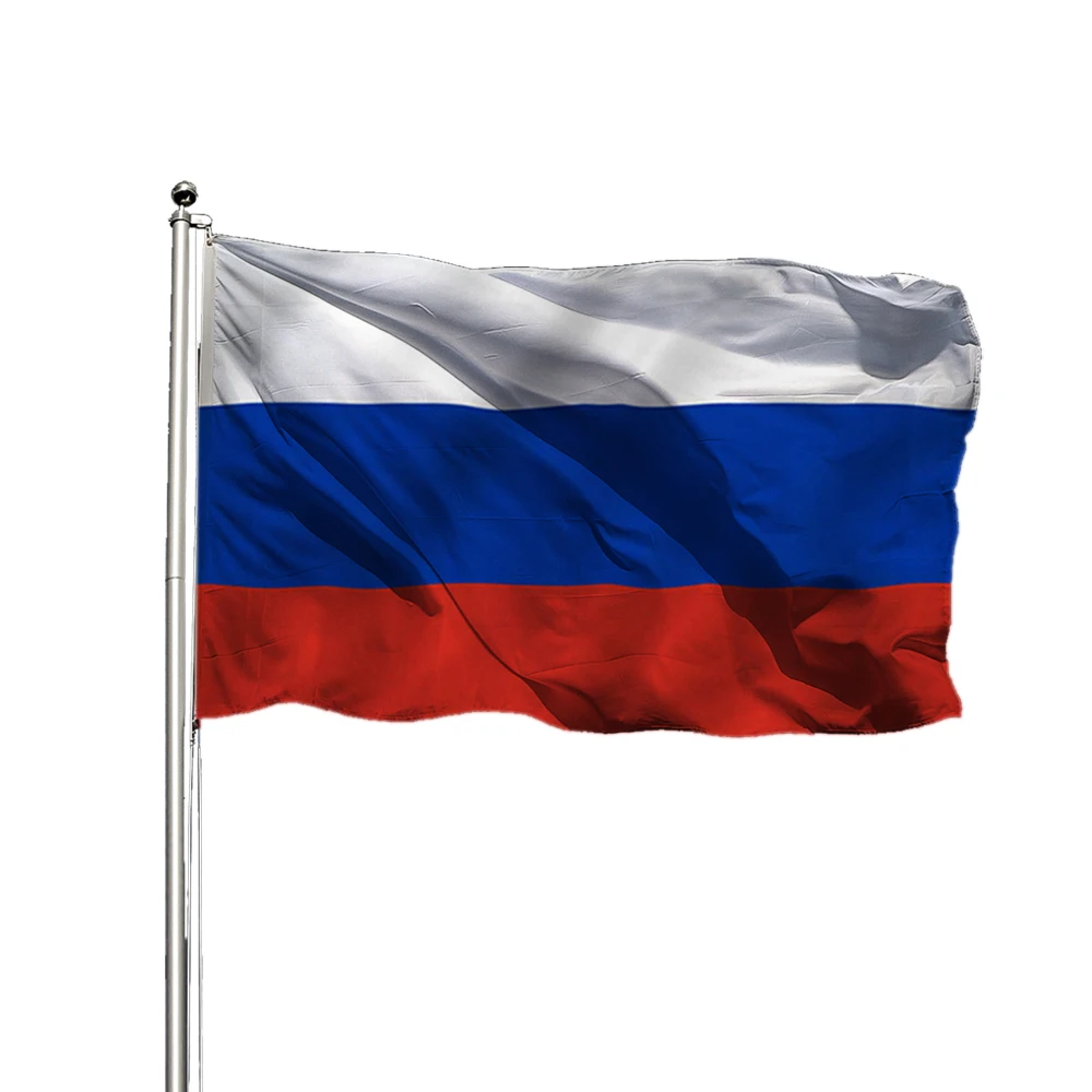 Двусторонний Российский флаг 100% полиэстер Прямая доставка