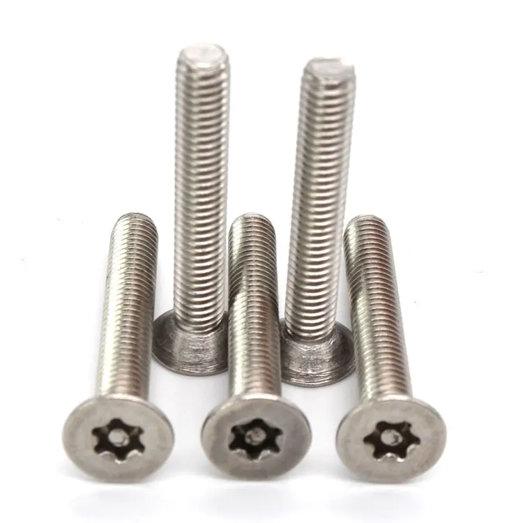 stainless steel countersunk torx flat head security head tamper proof anti-theft screw with pin