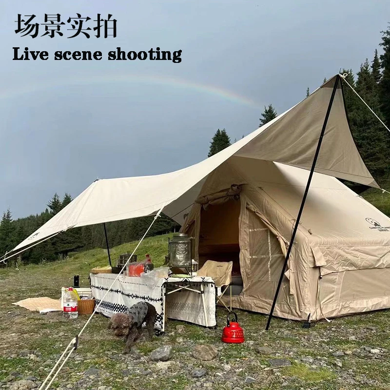 Automatic Winter Air Inflatable Cabin House Camping Tent Thickened Glamping Cube Canvas Tents For Events Outdoor Inflatable Tent