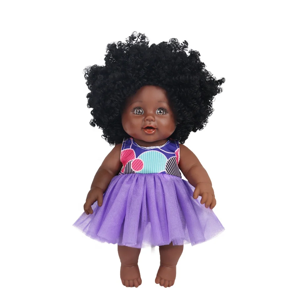 Toy Wholesale Silicone Doll Realistic African Doll Clothes 12 Inch Gift Black Baby Dolls For Kids