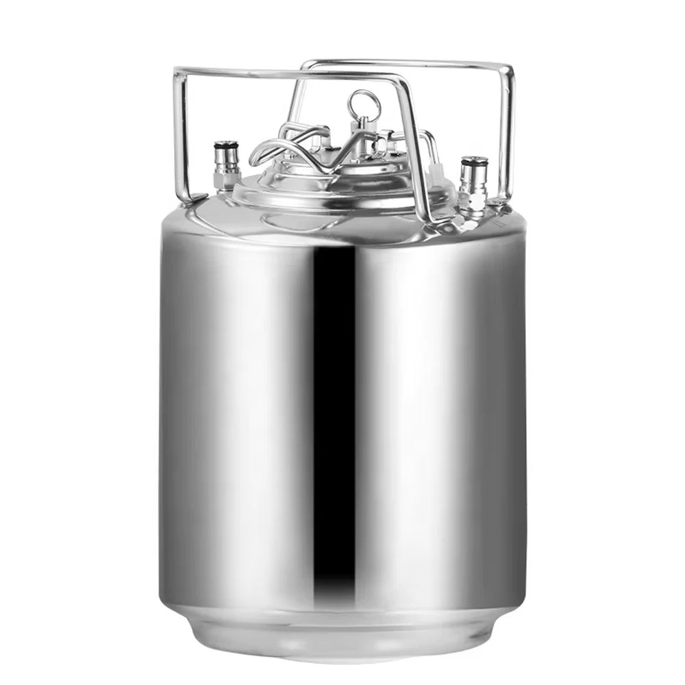 Stainless Steel 2.5gallon Cornelius Beer Keg 10L Ball Lock Corny Beer Barrel with Lid and Pressure Relief Valve for Home brewing