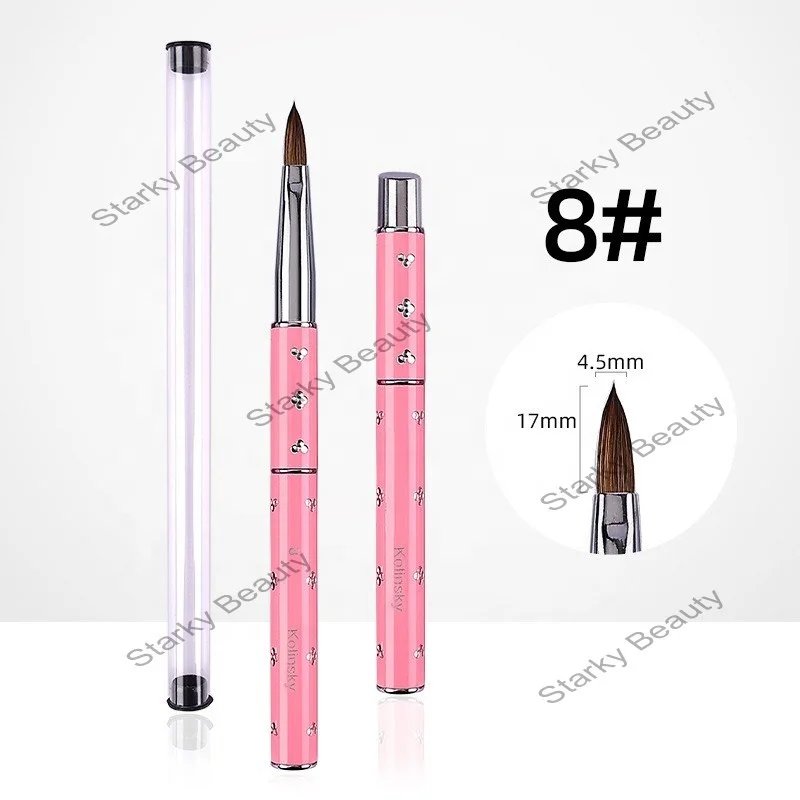 nail polish kolinsky sable hair gel nail art brush Private label  nails brush
