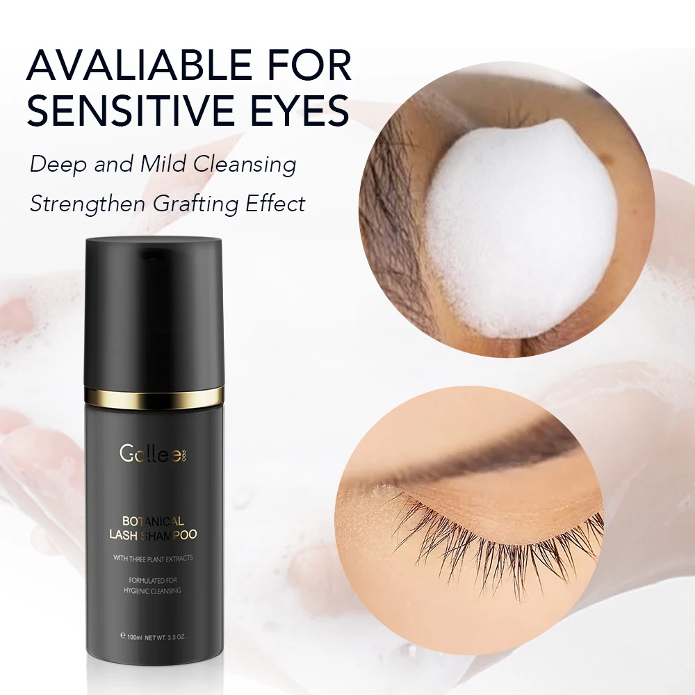 Private Label Wholesale Eyelash Cleaning Foam Whipped Sensitive  Lash  Extensions  Shampoo Cleanser for Wigs and Extensions Set