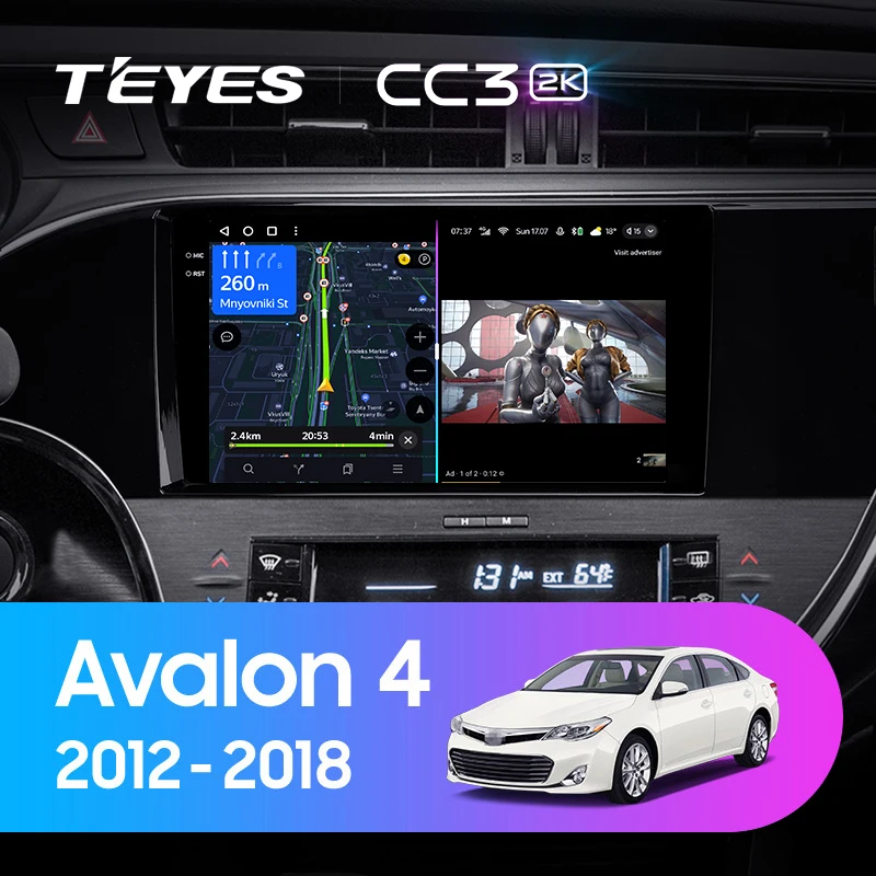 TEYES CC3 2K For Toyota Avalon 4 IV XX40 2012 - 2018 Car Radio Multimedia Video Player Navigation stereo Android 10 No 2din 2 di