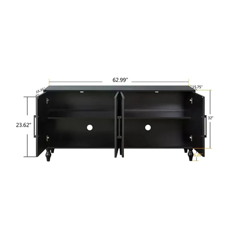 High-Quality Home Furniture Wood Modern Sideboard Cabinets Luxury Living Room Black Wooden Buffet