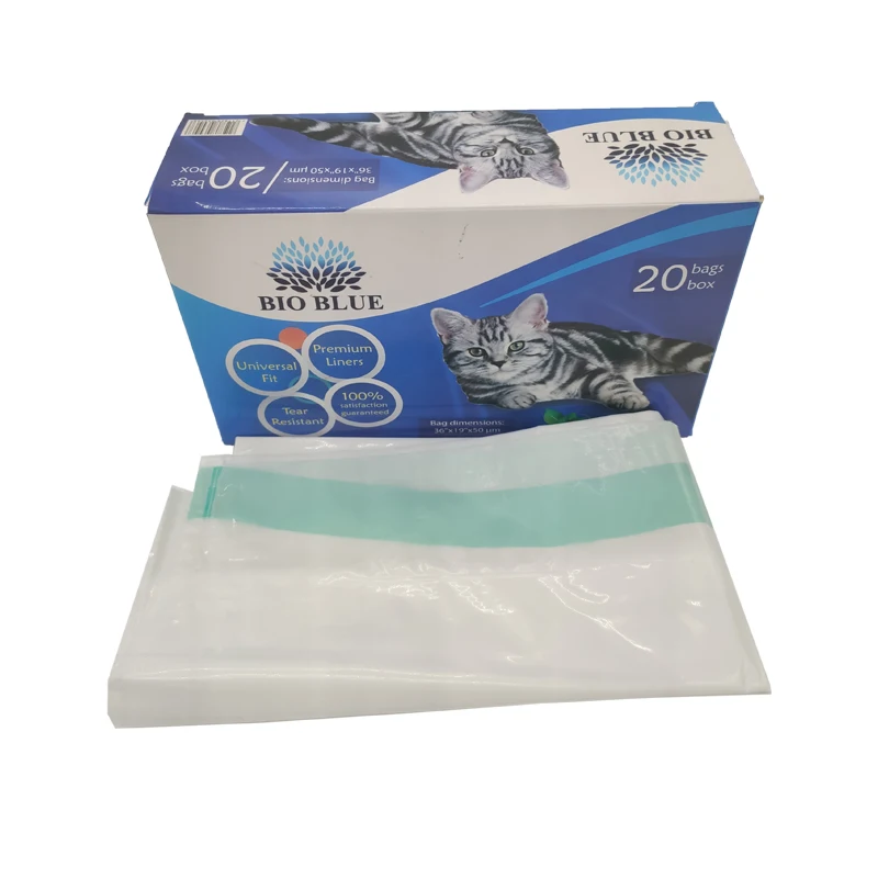 Custom Biodegradable Plastic DrawstringHeavy Duty Cat Litter Box Liners Cat Litter Filter Bag