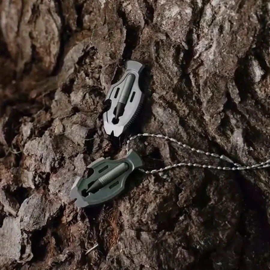 Titanium pry bar, multi-functional edc tool, coin size and light weight for daily carrying of mini key chains