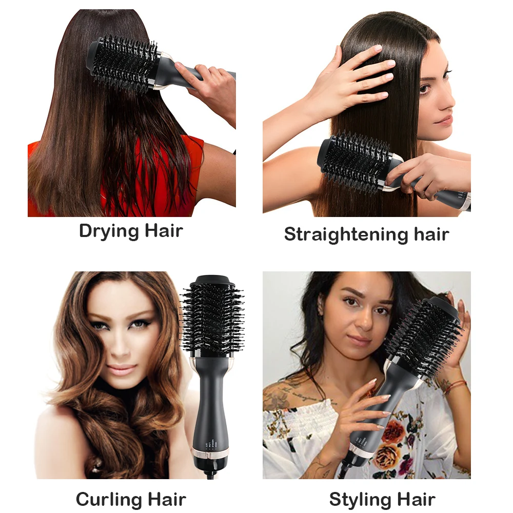
Ulelay OEM and ODM planchas de cabello cepillo 3 en 1 round brush blow dryer in one titanium ceramic proffesional hot air brush 