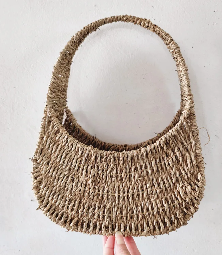Handmade Woven Room Decorative Flower Plants Woven Hanging Baskets Decor Wall Basket Seagrass