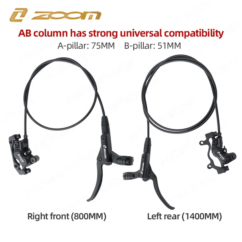 Zoom Aluminum Alloy Bicycle Hydraulic Disc Brake Bilateral Hydraulic Brake Bike Disc Oil Brake 160MM Disc