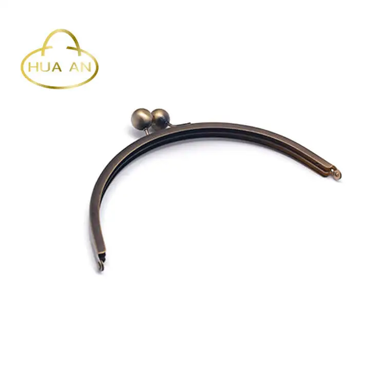 
Wholesale antique brass 23cm big kiss ball metal purse frame 