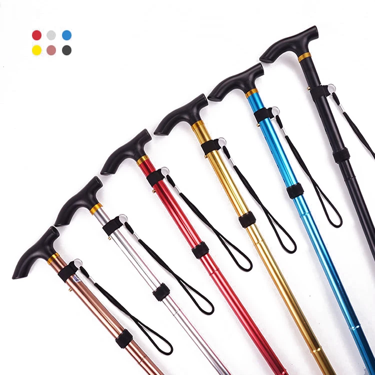 6061 Aluminum Metal Collapsible Lightweight Hiking Trekking Poles Walking Stick