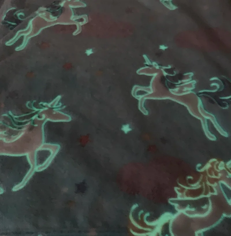 Hot sales 2023  Home textiles china luminous blanket unicorn blanket glow in the dark blanket