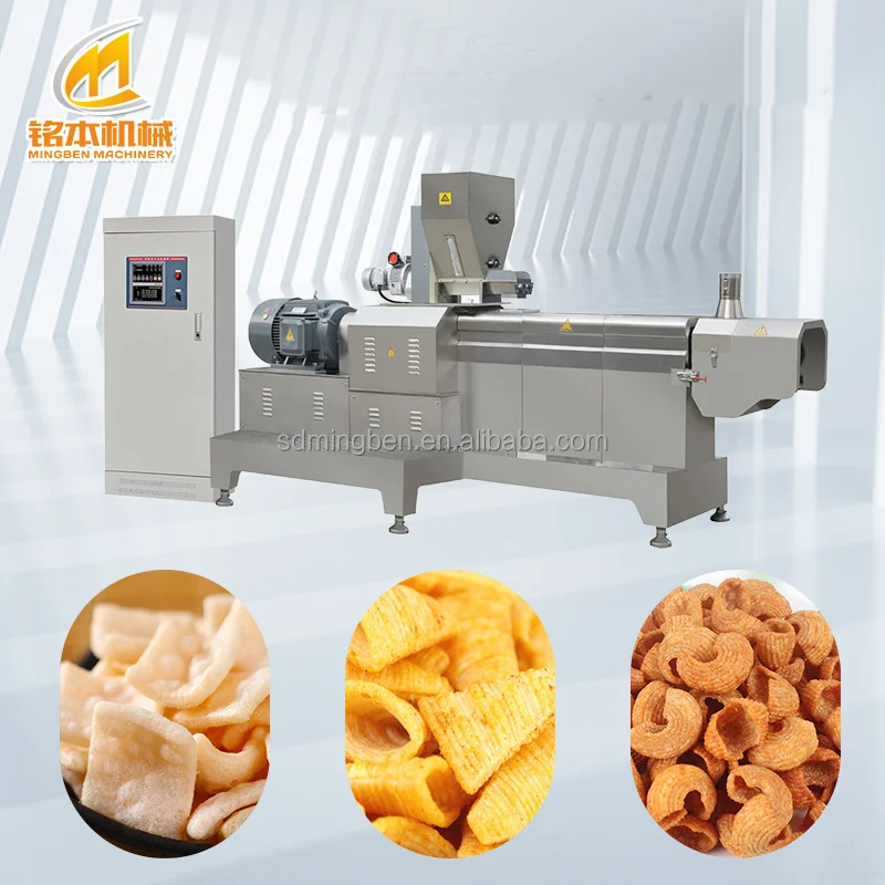 Extruded Automatic Fried 3d Pellet Bugles Chips Snack Food Processing Making Machine