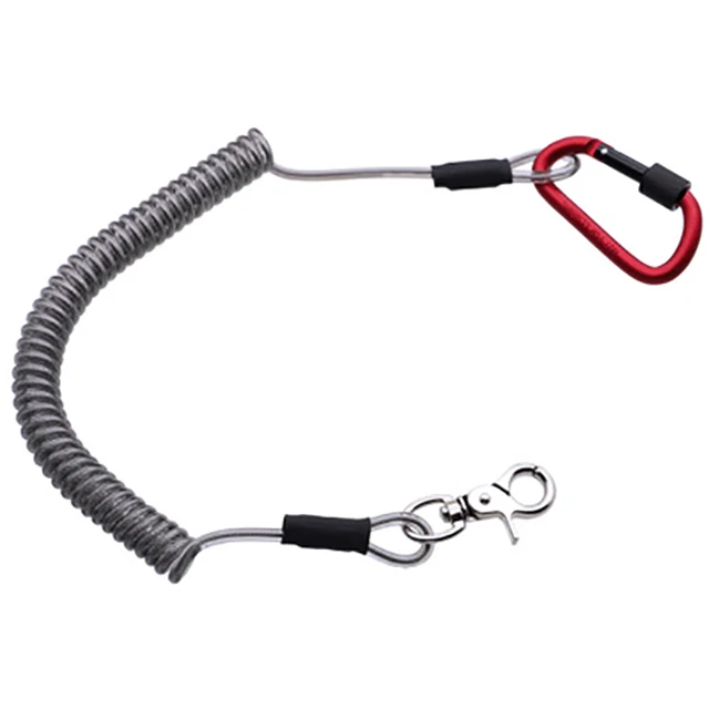 High Quality Safety Stainless Rope Diving Spring Coil Cable retractable tool lanyard