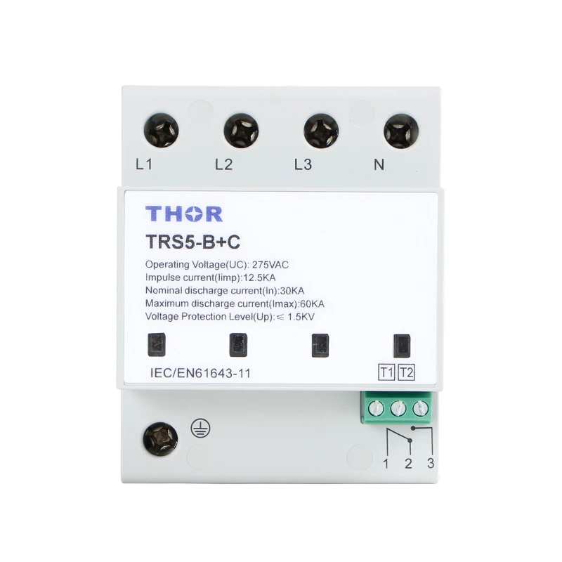 Surge protective spd type 1 surge lightning arrester 60KA surge diverter