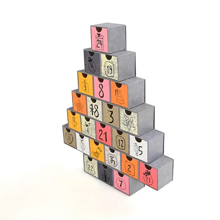 Empty Advent Calendar Box For Gift Packaging, Christmas Advent Calendar Gift Box Packaging For Chocolate