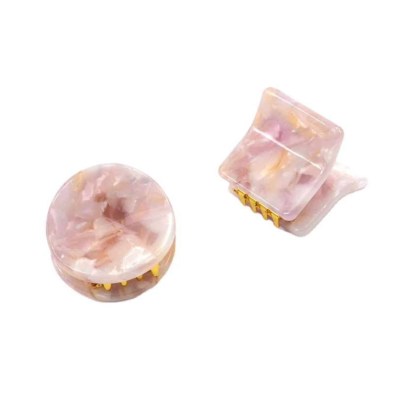 XinMei full round acrylic hair claw clip resin plastic tiny claw jaw clip for girls thin hair accessories glitter crab claw clip