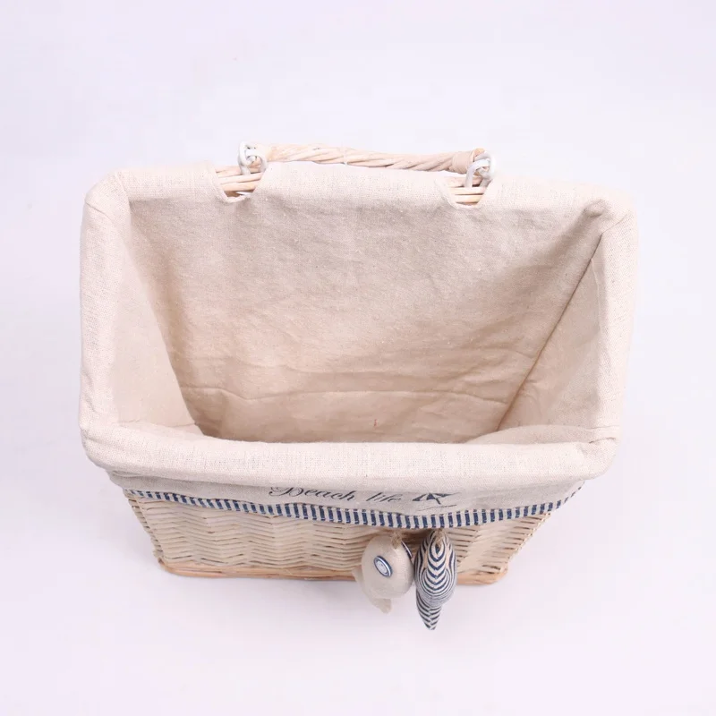 Hot Selling New Style High Quality Rectangular Decorative Wicker Storage Baskets Newspaper Basket