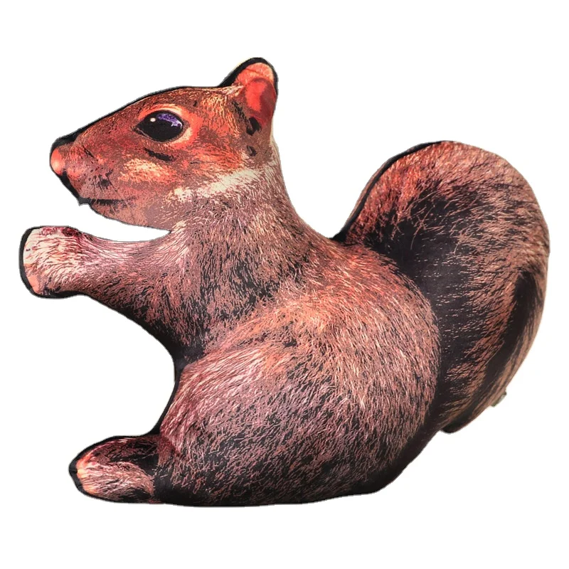 Animated wild animal plush squirrel toy wholesale custom plush squirrel toy throw pillow plush simulation squirrel toy animal