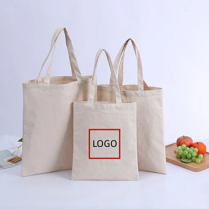 OEM оптовая продажа недорогие многоразовые сумки для покупок с логотипом на заказ простая белая холщовая сумка из хлопка большой запас