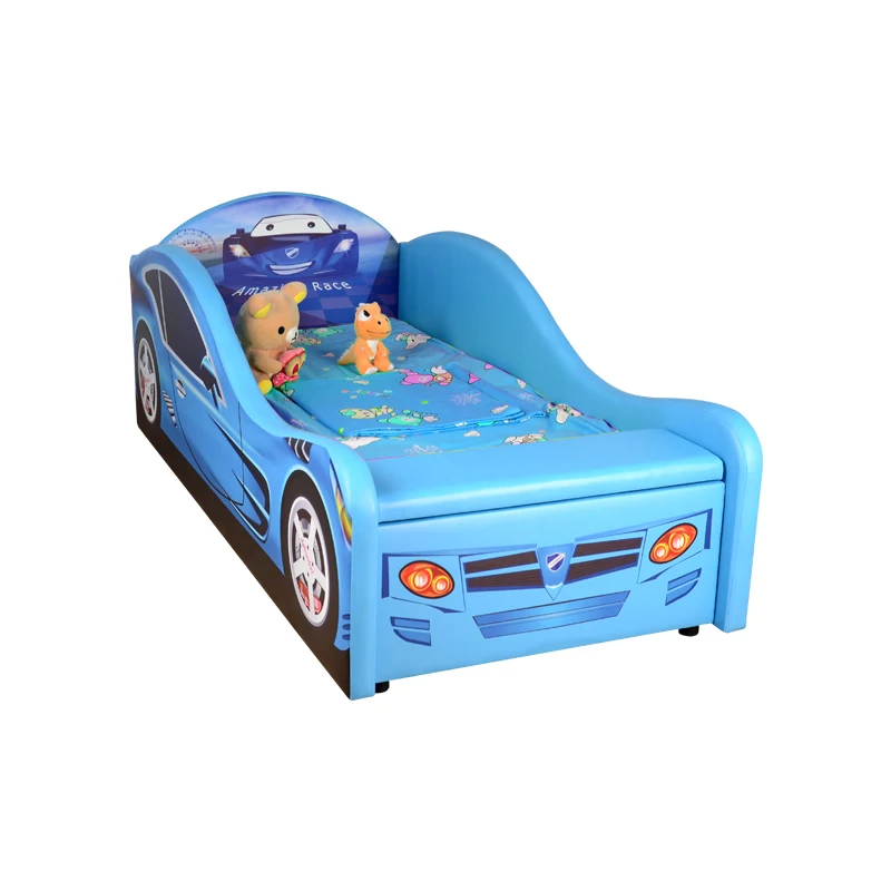 Racing Car shape children bed Cute cartoon waterproof soft baby bed Cool kids bed