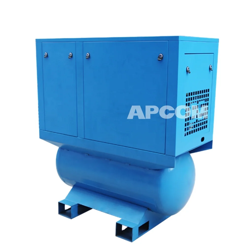 
 APCOM Стационарный винтовой воздушный компрессор сушилка с бензобаком 500 л  