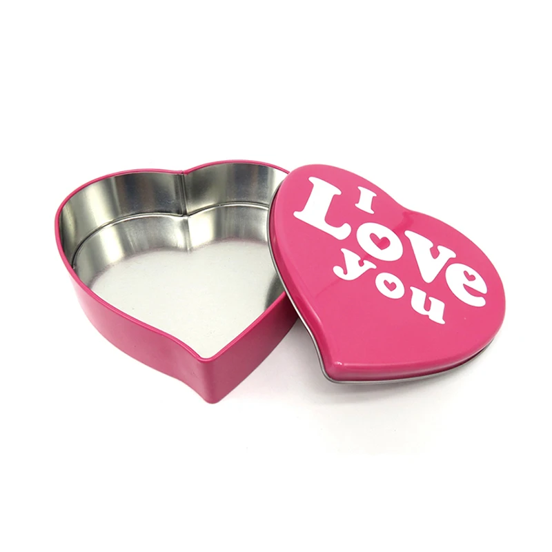 Custom Logo Decorative Tin Box Heart Shape Tin Embossed Design Mint Candy Container Gift Metal Tin Can