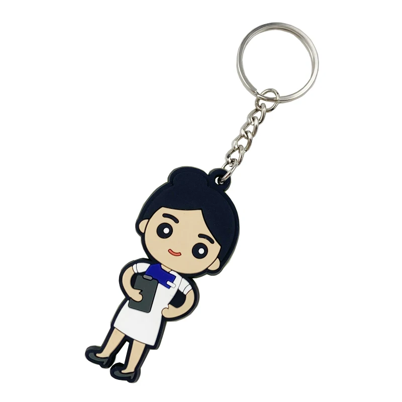 Designer Wholesale Cute Cartoon 3d Pvc Anime Keychain Kids Women Silicon Mini Backpack Key Ring Accessories Rubber Key Chains