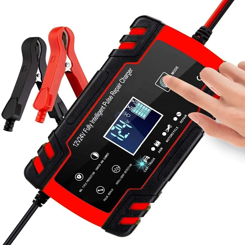12V 24V 8A Automatic Car Battery Charger Maintainer for Motorcycle Truck Lawn Mower Boat Marine Lead Acid Battery