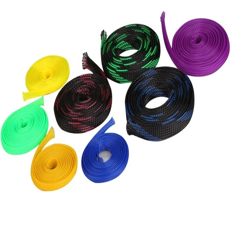 Flexible Wire Electrical Cables Protection Nylon PP PET Braided Expandable Sleeving