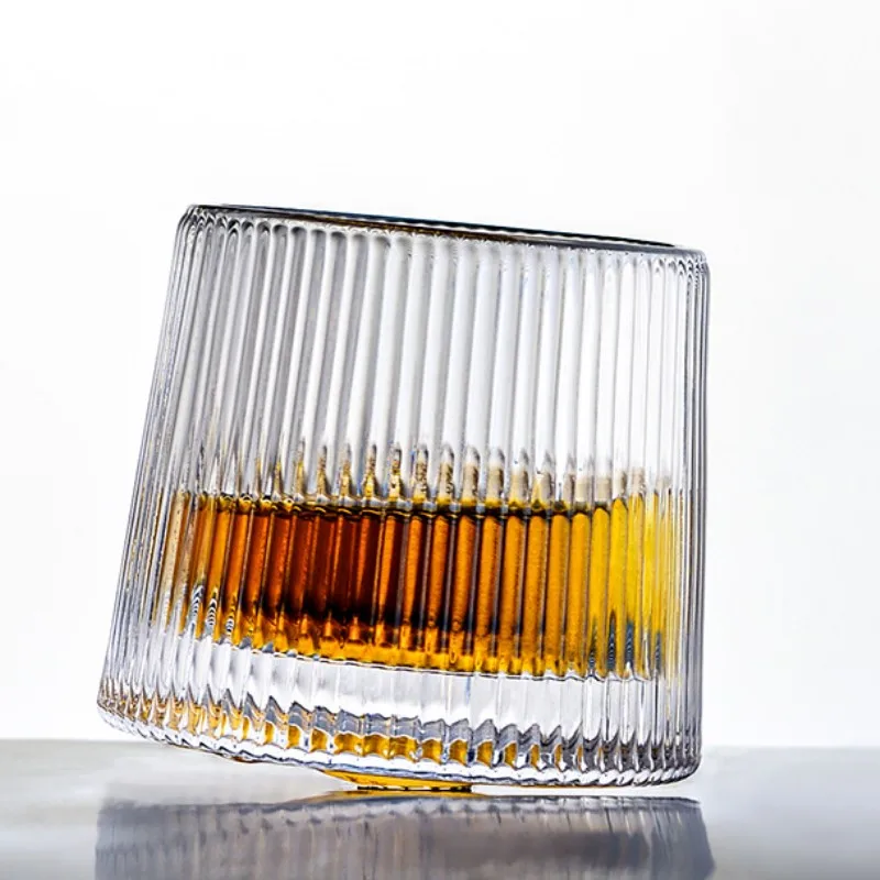 Whiskey glass Household glass spinning gyro glasses Beer wine Crystal revolving glass