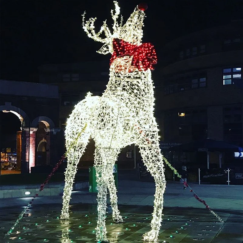 Commercial Christmas decorative outdoor led light giant reindeer for Christmas street decorations