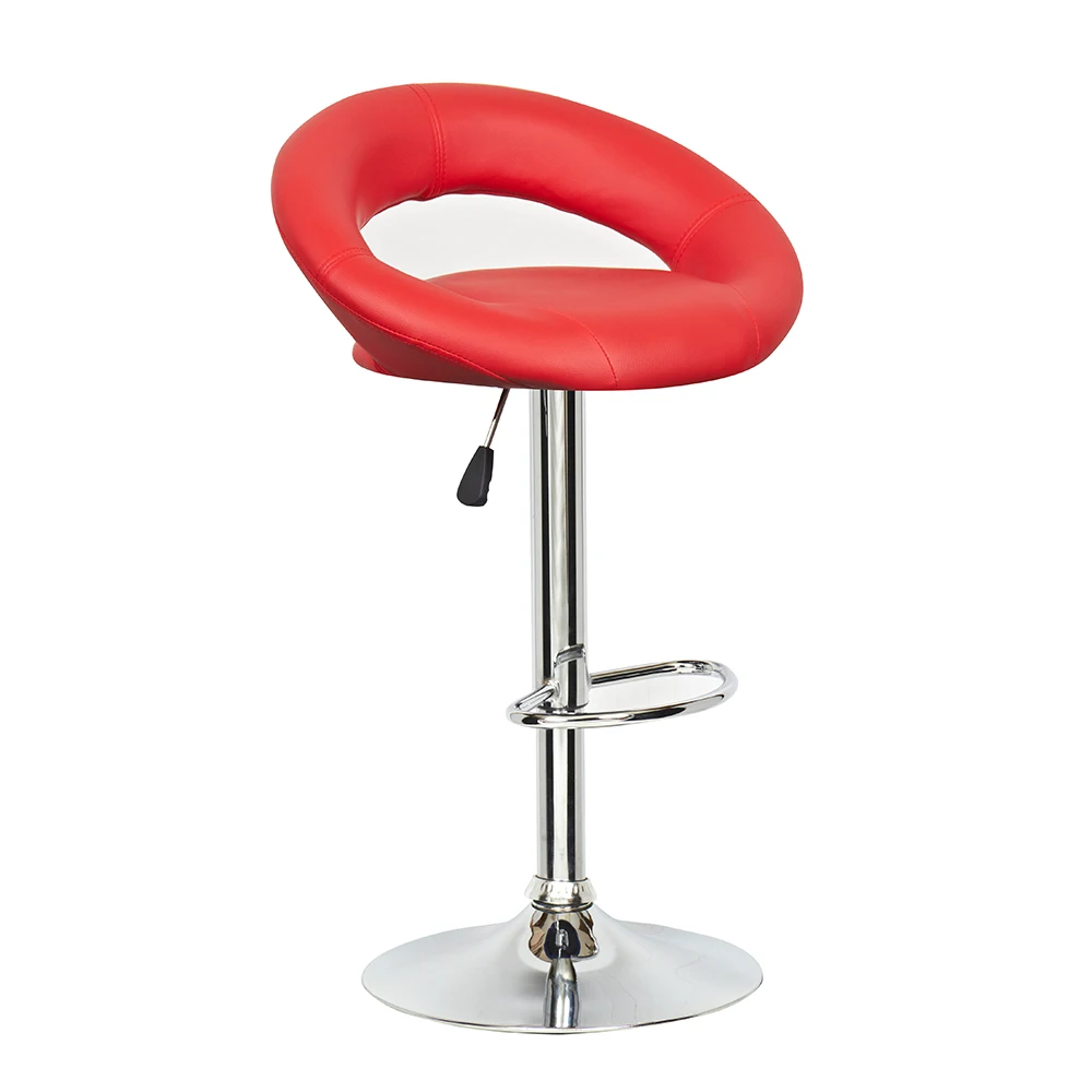 
HOT SELL PU Leather Modern Height Adjustable Swivel Kitchen Breakfast Stools Leather Bar Chair 