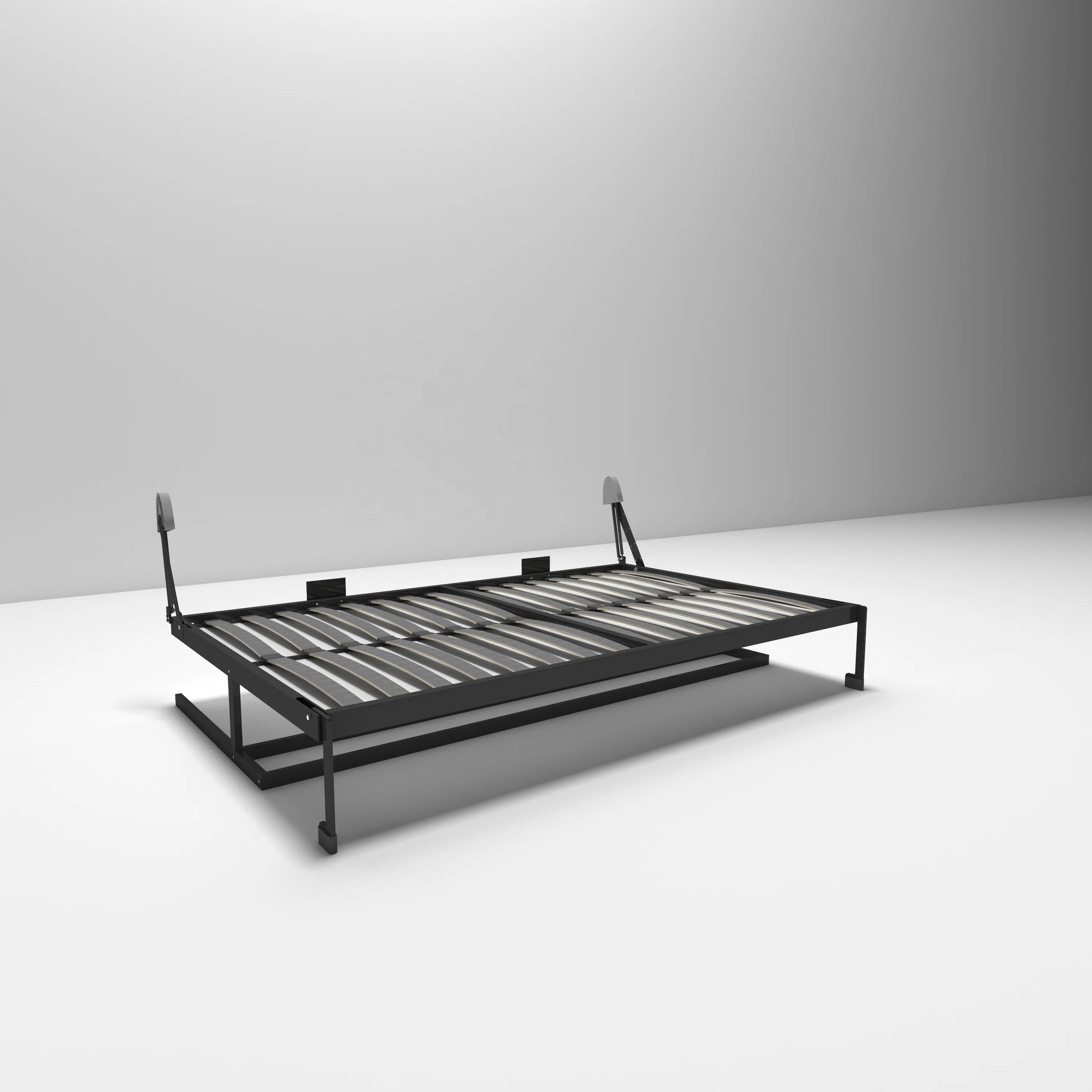 High Quality Gas Pistons Smart Furniture Horizontal Wall Mounted Foldable Bed Folding Murphy Wall Bed Mechanism With a Desk