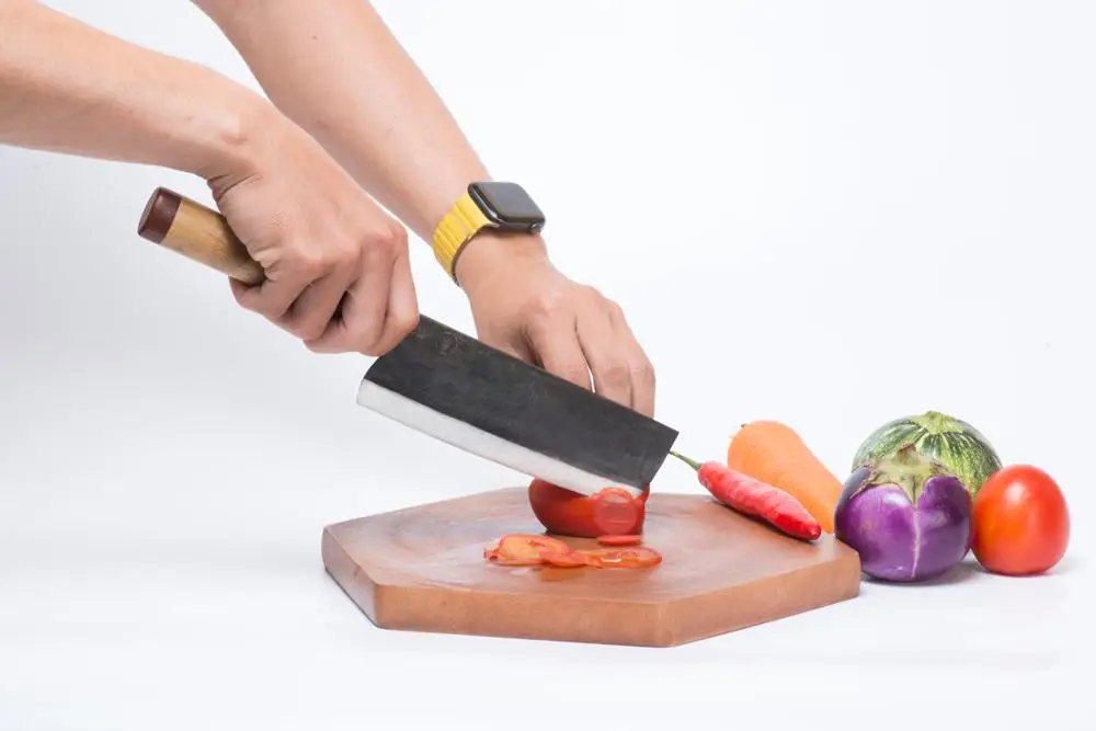 Nakiri 210  Vegetable Knife  Hand Forged Knife  Special Bamboo Handle  Japanese Knives Kitchen Chef