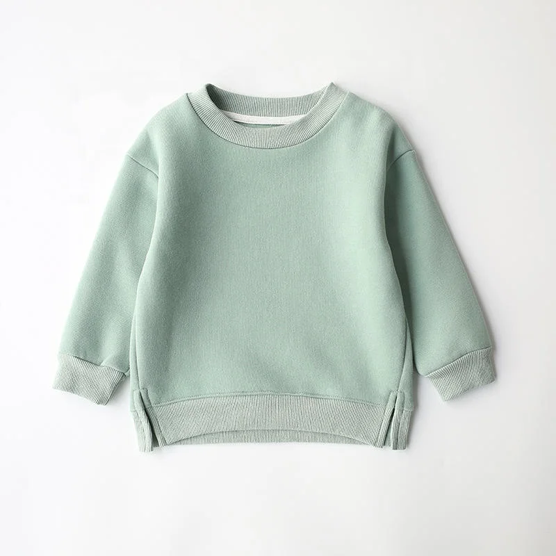 Wholesale Custom 2023 New Arrival Baby Hoodies & Sweatshirts Solid Color Cute Thick Long Sleeve Baby Clothes Romper