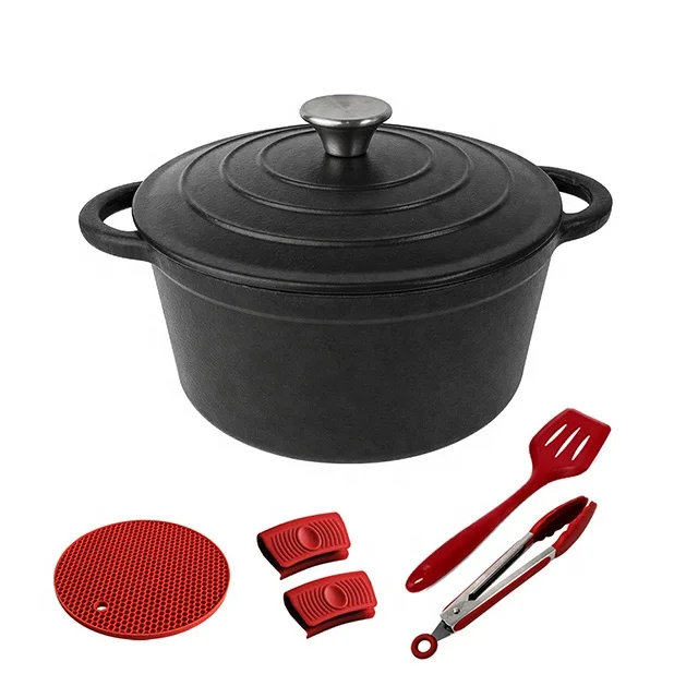 Black Cast Iron Enamel Covered Dutch Oven Casserole Dish Enamel Casseroles Pots With Lid